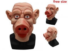 Halloween Terror Big Pig Head Latex Cosplay Mask