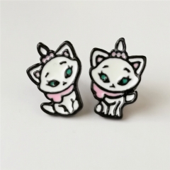 The Aristocats Cute Cat Alloy Earring Fashion Jewelry Cartoon Fancy Girls Anime Earrings