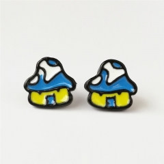 The Smurfs Cute Alloy Earring Fashion Jewelry Cartoon Fancy Girls Anime Earrings