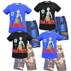 Game Fortnite Colorful Tshirts With Pants Cotton Summer Short Suits For Kids