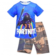 Game Fortnite Cartoon T shirts With Pants Summer Suits For Kids