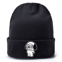 K-POP BTS Bulletproof Boy Scouts Cartoon Thick For Winter Hat Warm Decoration Wool Hat