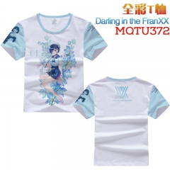DARLING in the FRANXX Cosplay Cartoon Print Anime Short Sleeves Style Round Neck Comfortable T Shirts