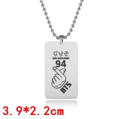K-POP BTS Bulletproof Boy Scouts Long Chain Fashion Stainless Steel Anime Alloy Necklace