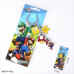 Super Mario Bro Game Cosplay Cartoon Anime Keyring Fashion Alloy Keyhains