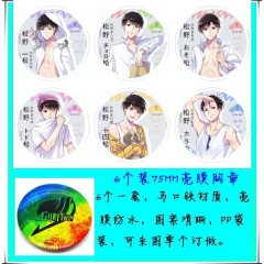 Osomatsu-san / Osomatsu-kun Cosplay Cartoon One Side Anime Brooch Pin (6pcs/set)