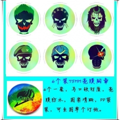 Suicide Squad Movie Cosplay Cartoon One Side Anime Brooch Pin (6pcs/set)