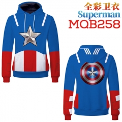 Super Hero Captain America Fashion Cosplay Anime Sweater Hooded Pullover Hoodie