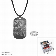 Sword Art Online | SAO Cartoon Pendant Necklace Stainless Steel Anime Necklace+Ring