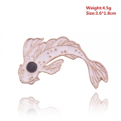 Popular Fashion Fish Design Gift Stocking Cosplay Pin Alloy Brooch 10Pcs Per Set