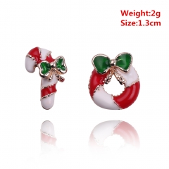 Popular Christmas Bowknot Gift Girls Kawaii  Antler Crystal Earring Red Fancy Earrings 10Pairs Per Set