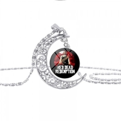 Red Dead Redemption Cosplay Hot Game Decoration For Girls Moon Shape Anime Necklace