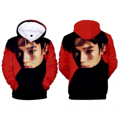 For Adult K-POP EXO  Cosplay Korean Star 3D Print Casual Christmas Style Hooded Anime Hoodie