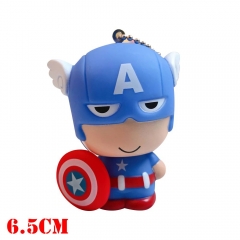 Marvel Comics Captain America Movie Cosplay Cartoon Cute Decoration PVC Anime Keychain