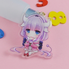 Kobayashi-san Chi no Maid Cosplay Cartoon Cute Keyring Acrylic Anime Keychain