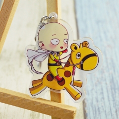 One Punch Man Cosplay Cartoon Character Cute Keyring Acrylic Anime Keychain