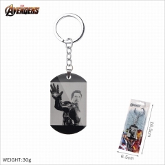 Movie The Avengers Stainless Steel Military Plate Cosplay Keychain