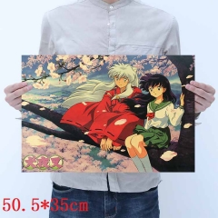 Inuyasha Cartoon Placard Home Decoration Retro Kraft Paper Anime Poster