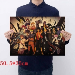Japanese Manga Cartoon Placard Home Decoration Retro Kraft Paper Anime Poster