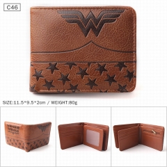 Wonder Woman Cartoon Coin Purse PU Leather Fashion Anime Short Wallet