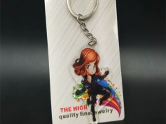 Black Widow Movie Cosplay Cartoon Pendant Acrylic Anime Keychain
