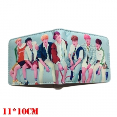 K-POP BTS Bulletproof Boy Scouts Color Cartoon Coin Purse PU Leather Fashion Anime Short Wallet