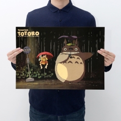 My Neighbor Totoro Cartoon Placard Home Decoration Retro Kraft Paper Anime Poster