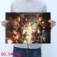 Marvel Comics Captain America Movie Placard Home Decoration Retro Kraft Paper Anime Poster
