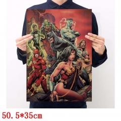 DC Comics Justice League Super Hero Movie Placard Home Decoration Retro Kraft Paper Anime Poster