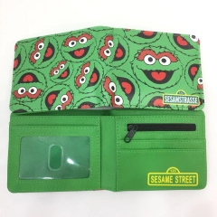 Sesame Street Colorful Cosplay Cartoon Wallets PU Leather Coin Purse Bifold Anime Wallet