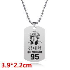 K-POP BTS Bulletproof Boy Scouts Cartoon Pendant Fashion Jewelry Anime Alloy Necklace