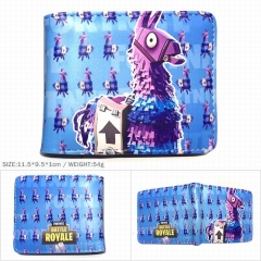 Fortnite Game Coin Purse PU Leather Blue Bifold Anime Short Wallet
