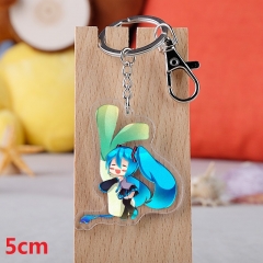 Hatsune Miku Cartoon Pendant Key Ring Transparent Anime Acrylic Keychain