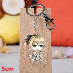 Fate Stay Night Cartoon Pendant Key Ring Transparent Anime Acrylic Keychain