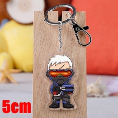 Overwatch SOLDIER:76 Game Pendant Key Ring Transparent Anime Acrylic Keychain
