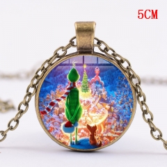 4Colors Movie The Grinch Necklace Cosplay Cartoon Necklace Kids Alloy Pendant