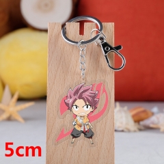 Fairy Tail Natsu Cartoon Pendant Key Ring Transparent Anime Acrylic Keychain