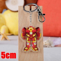 Marvel Comics Iron Man Movie Pendant Key Ring Transparent Anime Acrylic Keychain