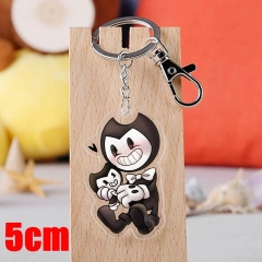 Bendy and The INK Machine Game Pendant Key Ring Transparent Anime Acrylic Keychain