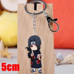 Naruto Uchiha Itachi Cartoon Pendant Key Ring Transparent Anime Acrylic Keychain
