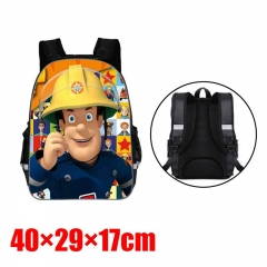 Fireman Sam Anime Terylene Backpack Students Kids Bag