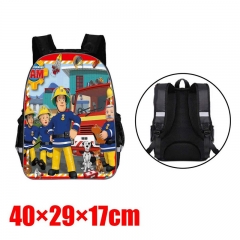 Fireman Sam Anime Terylene Backpack Students Kids Bag