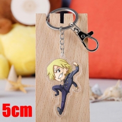 One Piece Sanji Cartoon Pendant Key Ring Transparent Anime Acrylic Keychain