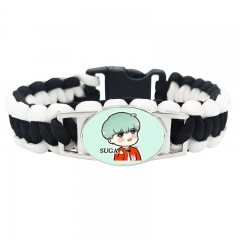 K-POP BTS BT21 Bulletproof Boy Scouts Time Gem Weaving Bracelet