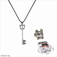 Kingdom Hearts Cosplay Cartoon Decoration Stainless Steel Necklace+Ring