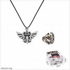 The Legend Of Zelda Game Cosplay Cartoon Decoration Stainless Steel Necklace+Ring