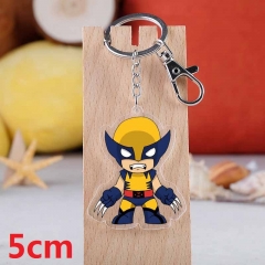 Marvel Comics X Man Wolverine Movie Pendant Key Ring Transparent Anime Acrylic Keychain