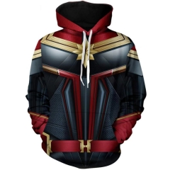 Marvel Captain Marvel 3D Hooded Long Sleeves Cosplay Hoodie