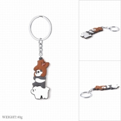 We Bare Bears Cosplay Cartoon Keyring Soft Plastic Decoration Pendant Anime Keychain