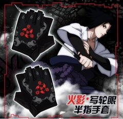 Naruto Sharingan Cartoon Surrounding Winter Cosplay Anime Half Finger Gloves